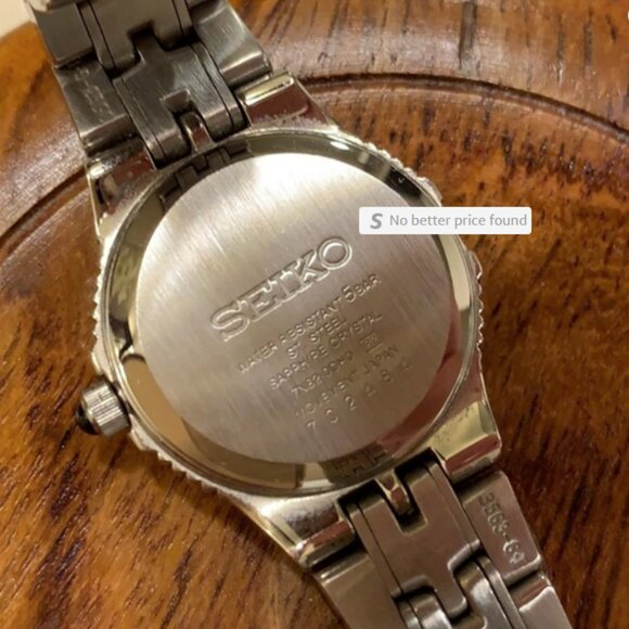 Seiko Stainless Steel Ladies Watch w/Diamond Accents Needs New Battery - Size 6\